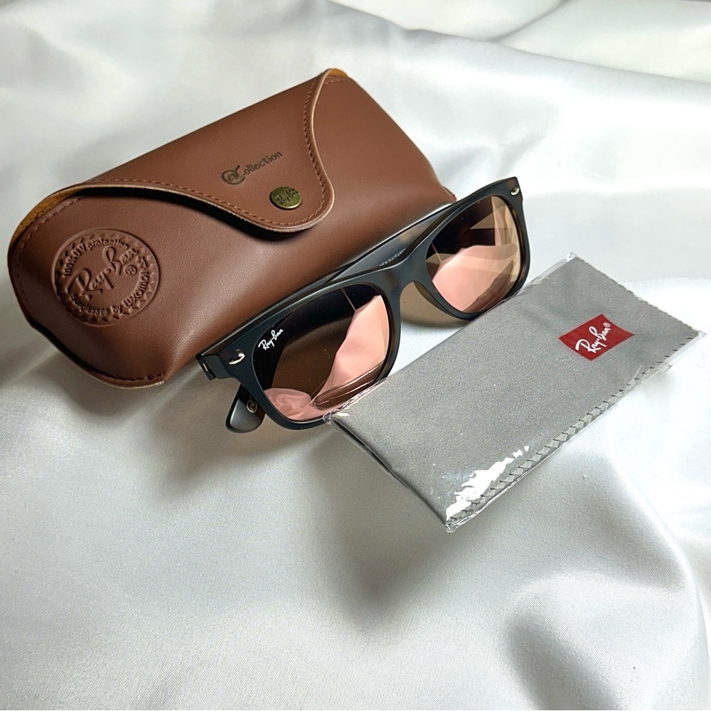 Ray-Ban New Wayfarer Sunglasses Tortoise with Copper Flash Lenses - Picture 8 of 8